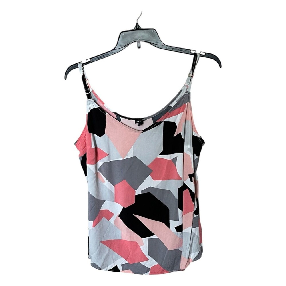 Torrid Geometric Cut-Out Cami Tank Top Shirt in Pink/Black/Gray Size 2 or 2X